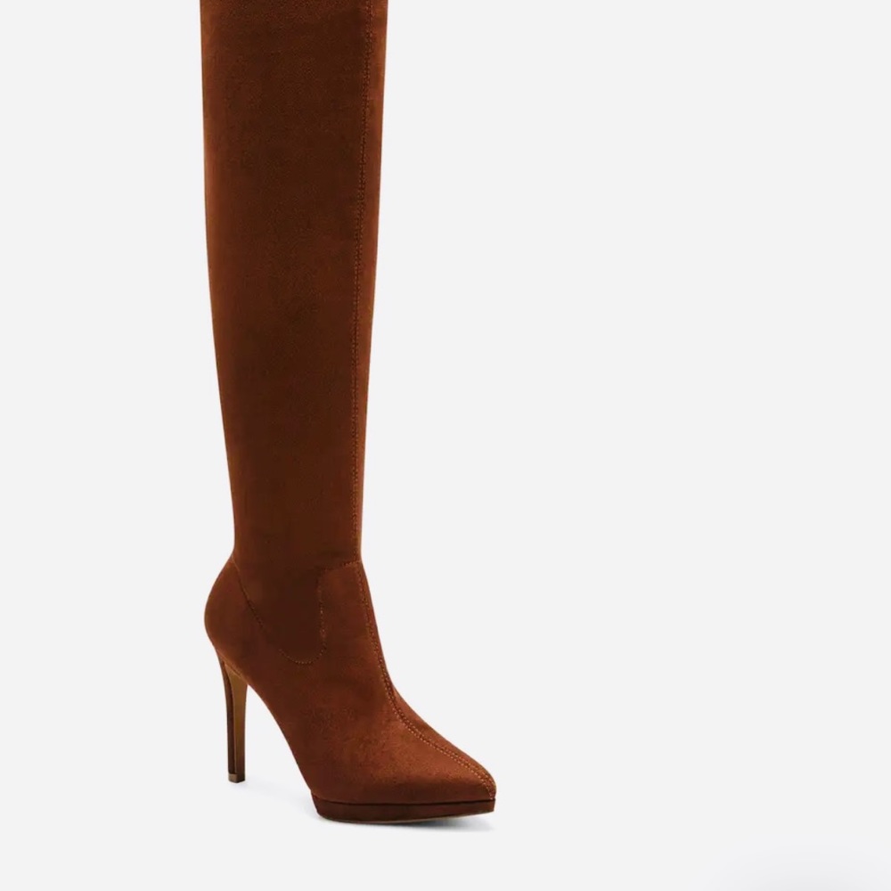 Jessica Simpson Chestnut Suede Knee-High Stiletto Boot